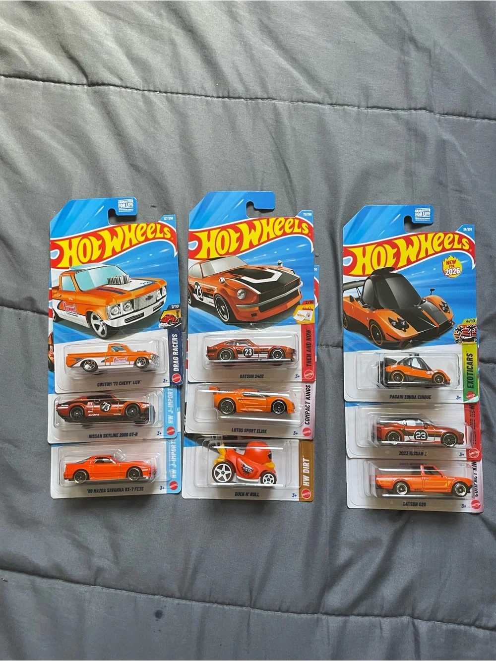 Hot Wheels Orange Die-Cast Car Collection - 9 Pack